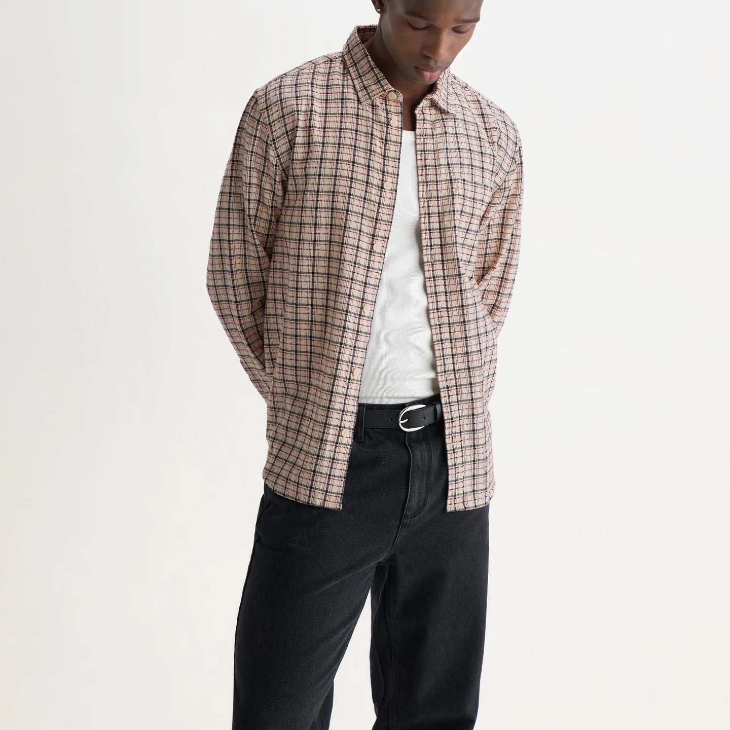 
                          Shelly Shirt - Dobby Check Ecru/Red
                        