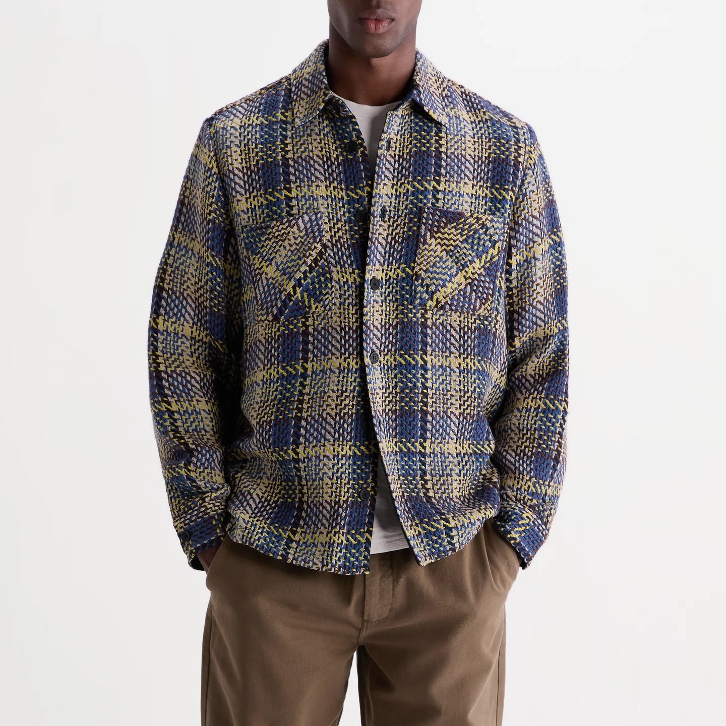 
                          Whiting Overshirt - Grain Check Blue/Multi
                        