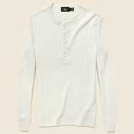 POLO RALPH LAUREN Waffle-Knit Henley Shirt in White