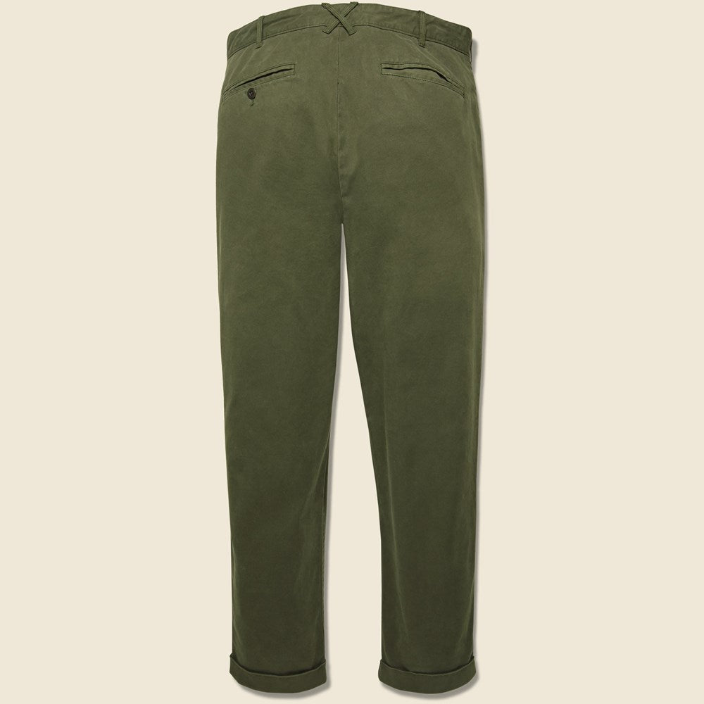 Standard Pleated Chino - Military Olive - Alex Mill - STAG Provisions - Pants - Twill