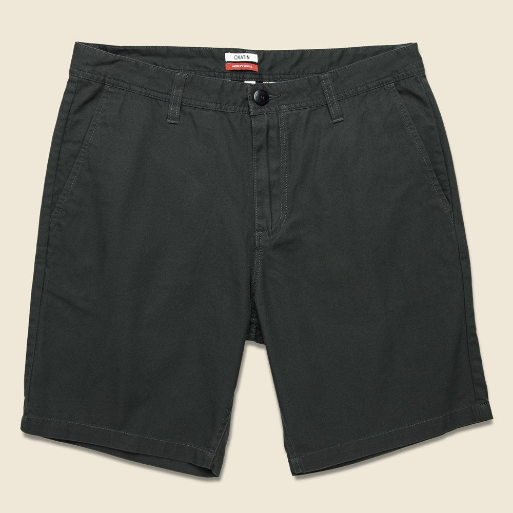 Slim Stretch Cotton Chino Short - Black, Shorts