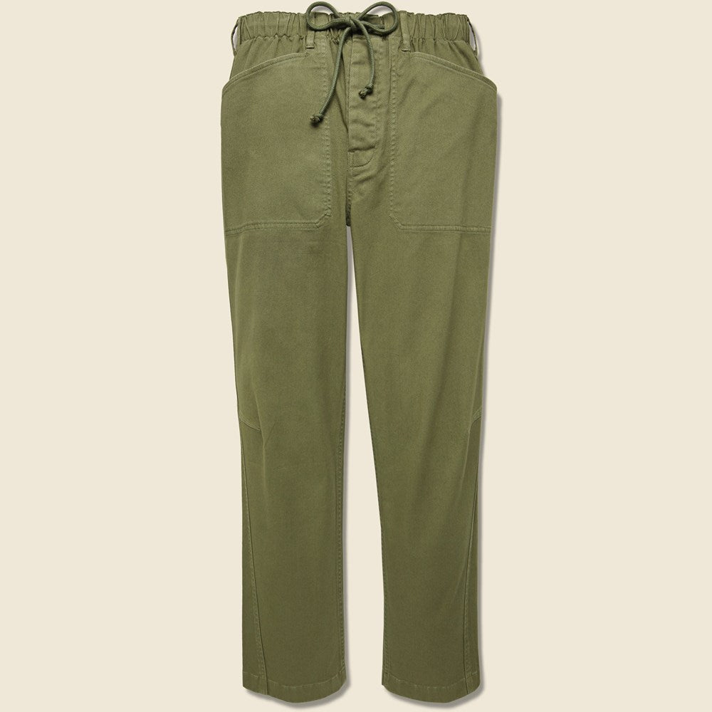 Pull On Button Fly Pants - Olive - Alex Mill - STAG Provisions - Pants - Twill