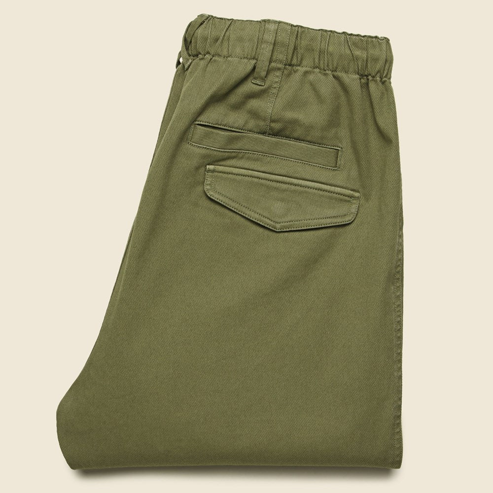 Pull On Button Fly Pants - Olive - Alex Mill - STAG Provisions - Pants - Twill