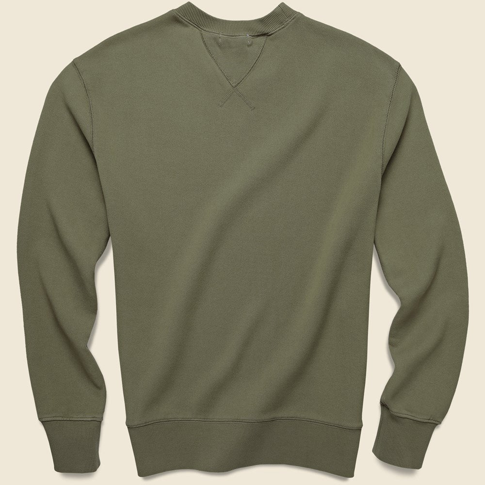 Garment Dyed Crewneck Sweatshirt - Olive - Alex Mill - STAG Provisions - Tops - Fleece / Sweatshirt
