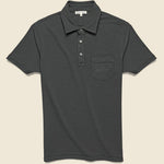 Slub Cotton Standard Polo - Black - Alex Mill - STAG Provisions - Tops - S/S Knit