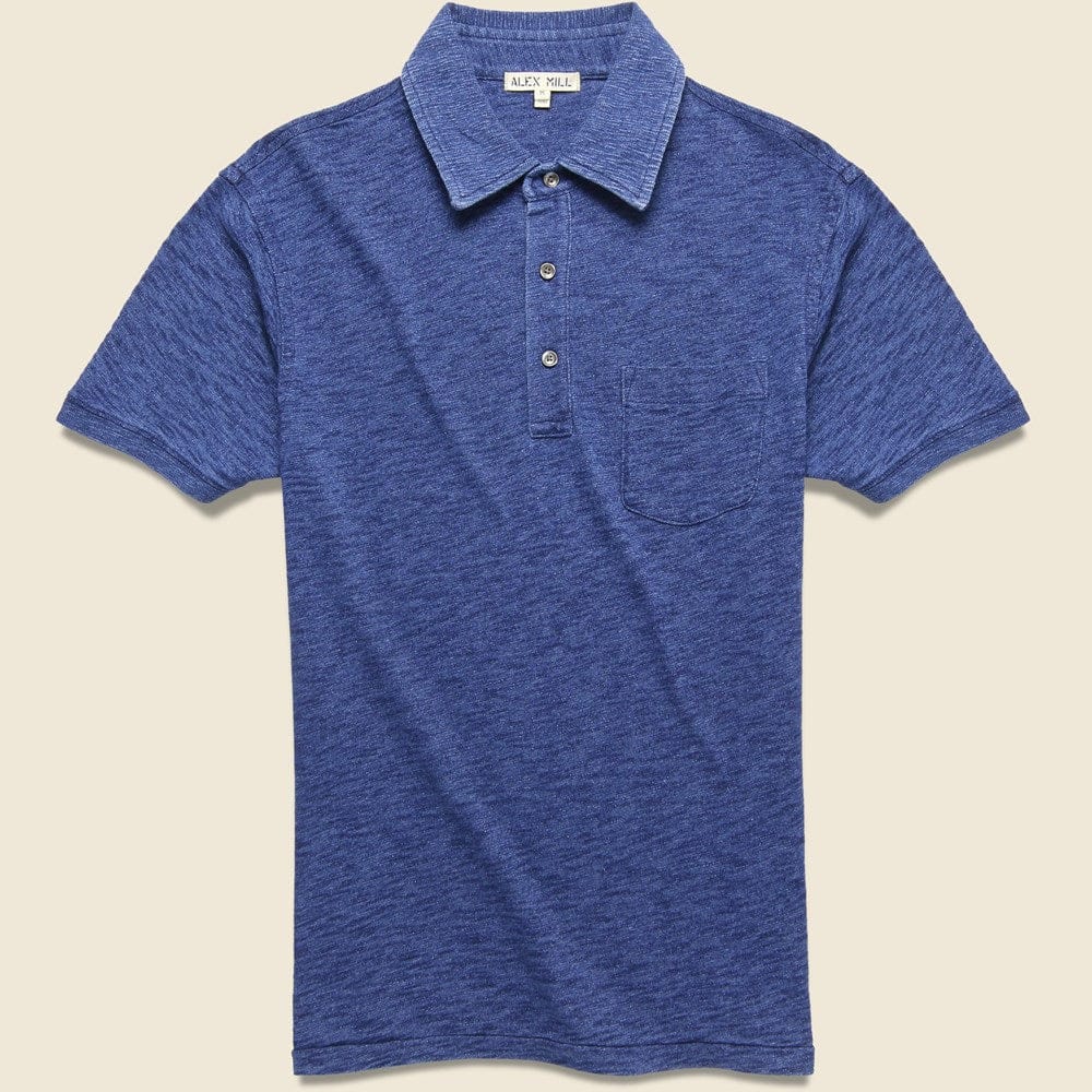 Slub Cotton Standard Polo - Real Indigo - Alex Mill - STAG Provisions - Tops - S/S Knit