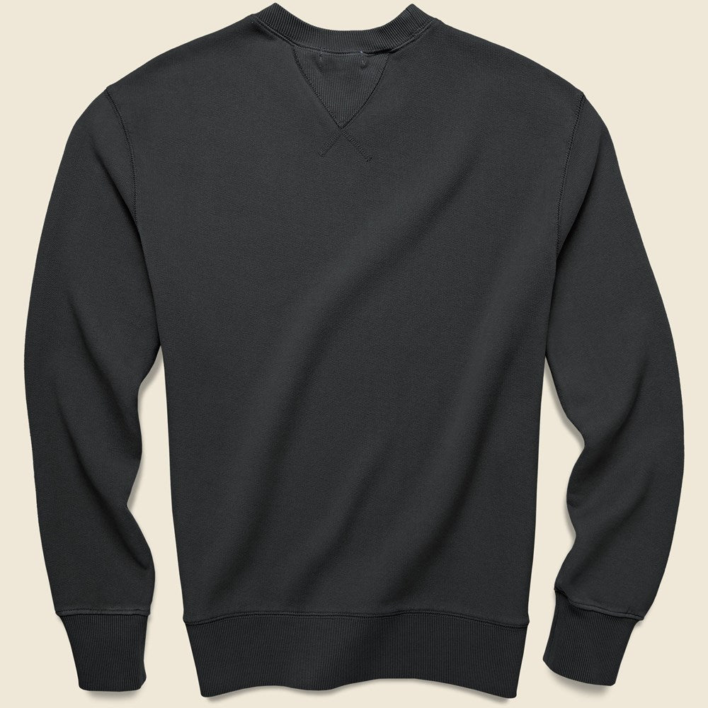 Garment Dyed Crewneck Sweatshirt - Washed Black
