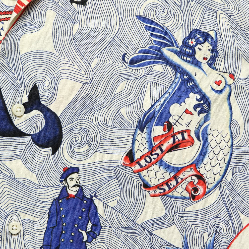 Lost at Sea Shirt - Blue/Red/White - Gitman Vintage - STAG Provisions - Tops - S/S Woven - Other Pattern