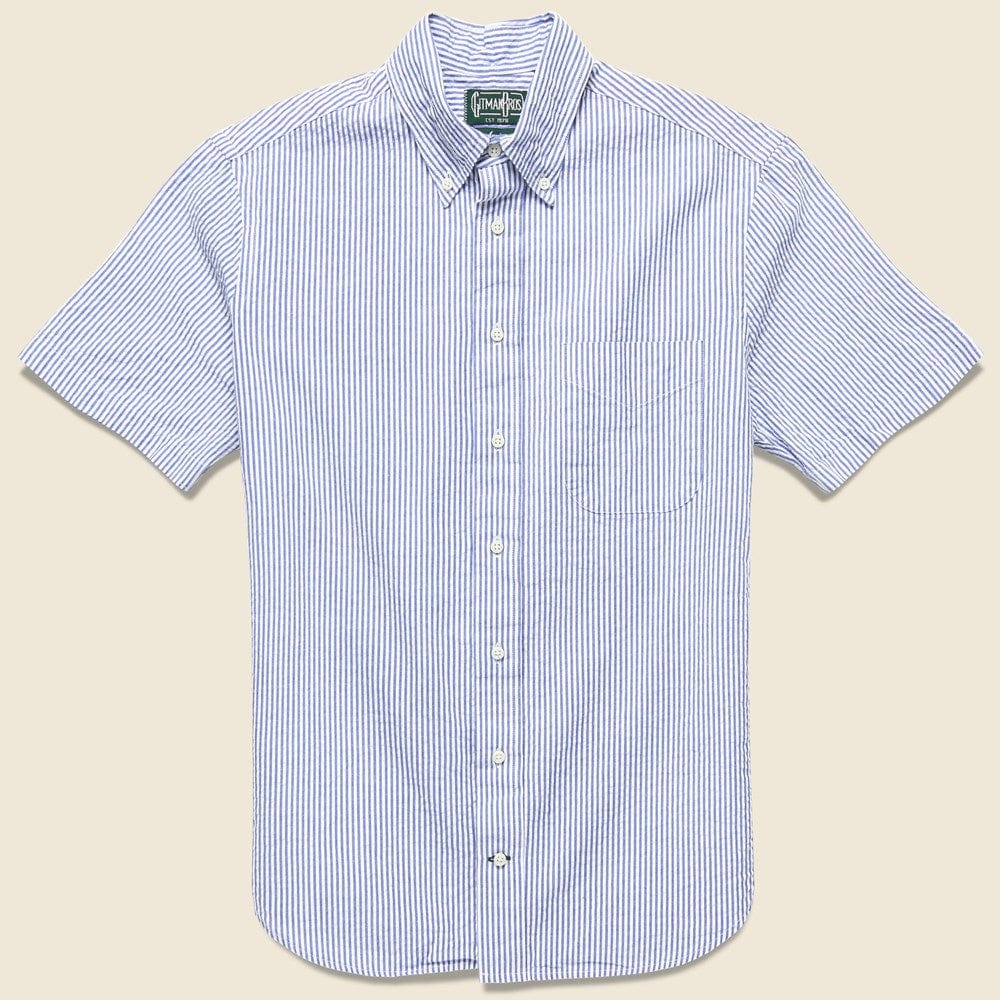 Seersucker Shirt - Blue/White Stripe