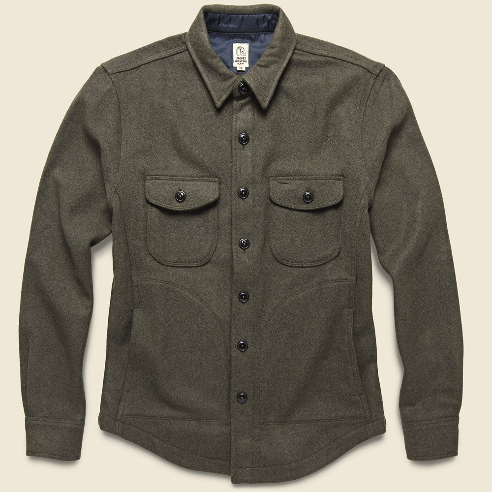 Anvil Shirt Jacket - Green Melton - KATO - STAG Provisions - Outerwear - Shirt Jacket