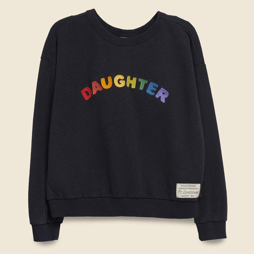 Fort Lonesome DAUGHTER Sweatshirt - Black/Rainbow