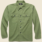 Curtis Herringbone Twill Military Shirt - Olive Drab - RRL - STAG Provisions - Tops - L/S Woven - Other Pattern
