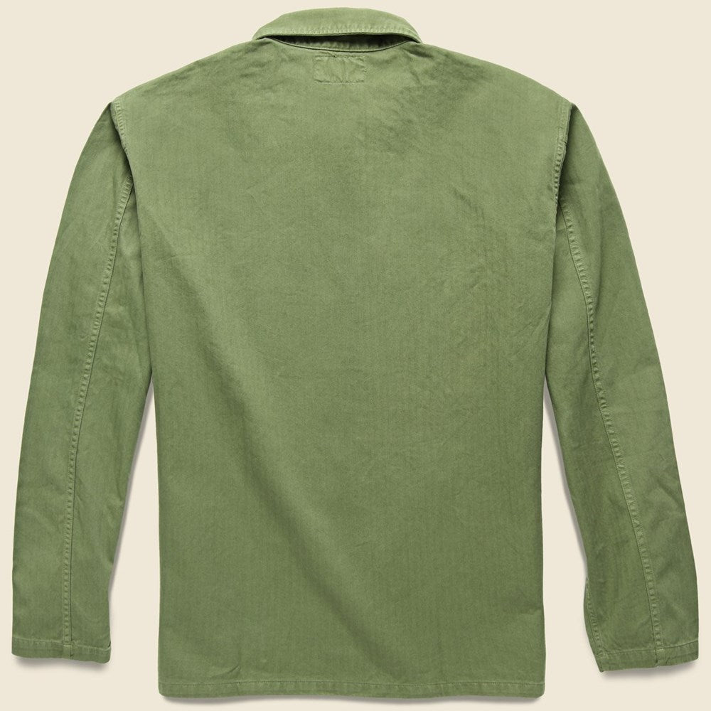 Curtis Herringbone Twill Military Shirt - Olive Drab - RRL - STAG Provisions - Tops - L/S Woven - Other Pattern
