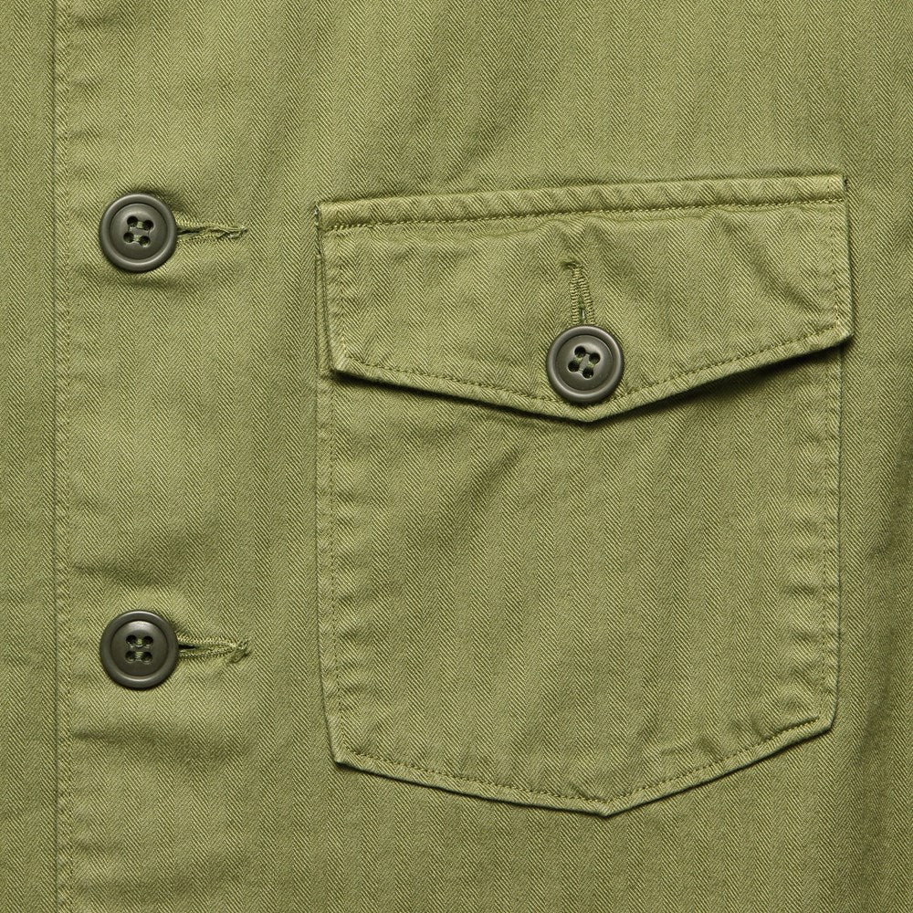 Herringbone Twill Shirt - Military Olive - RRL - STAG Provisions - Tops - L/S Woven - Solid