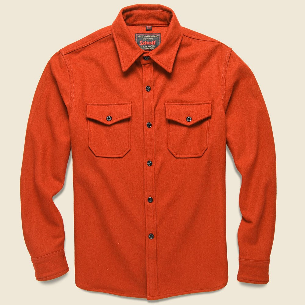 Schott CPO Wool Shirt - Orange