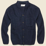 Wool Fleece Cardigan - Navy - Universal Works - STAG Provisions - Tops - Sweater