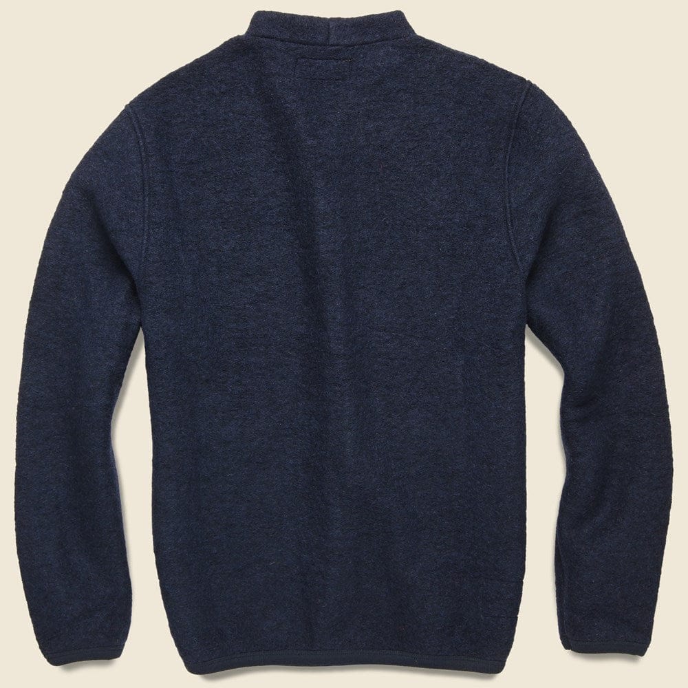 
                          Wool Fleece Cardigan - Navy - Universal Works - STAG Provisions - Tops - Sweater
                        