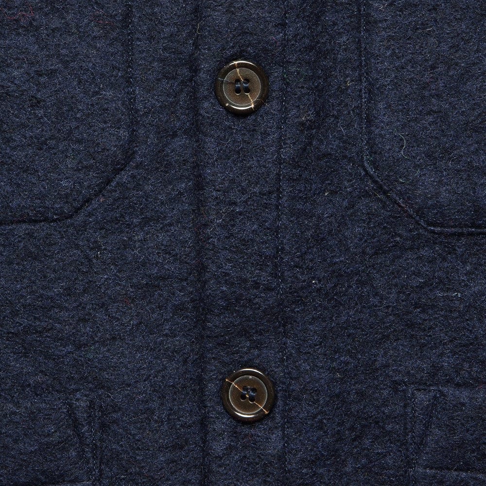Wool Fleece Cardigan - Navy - Universal Works - STAG Provisions - Tops - Sweater