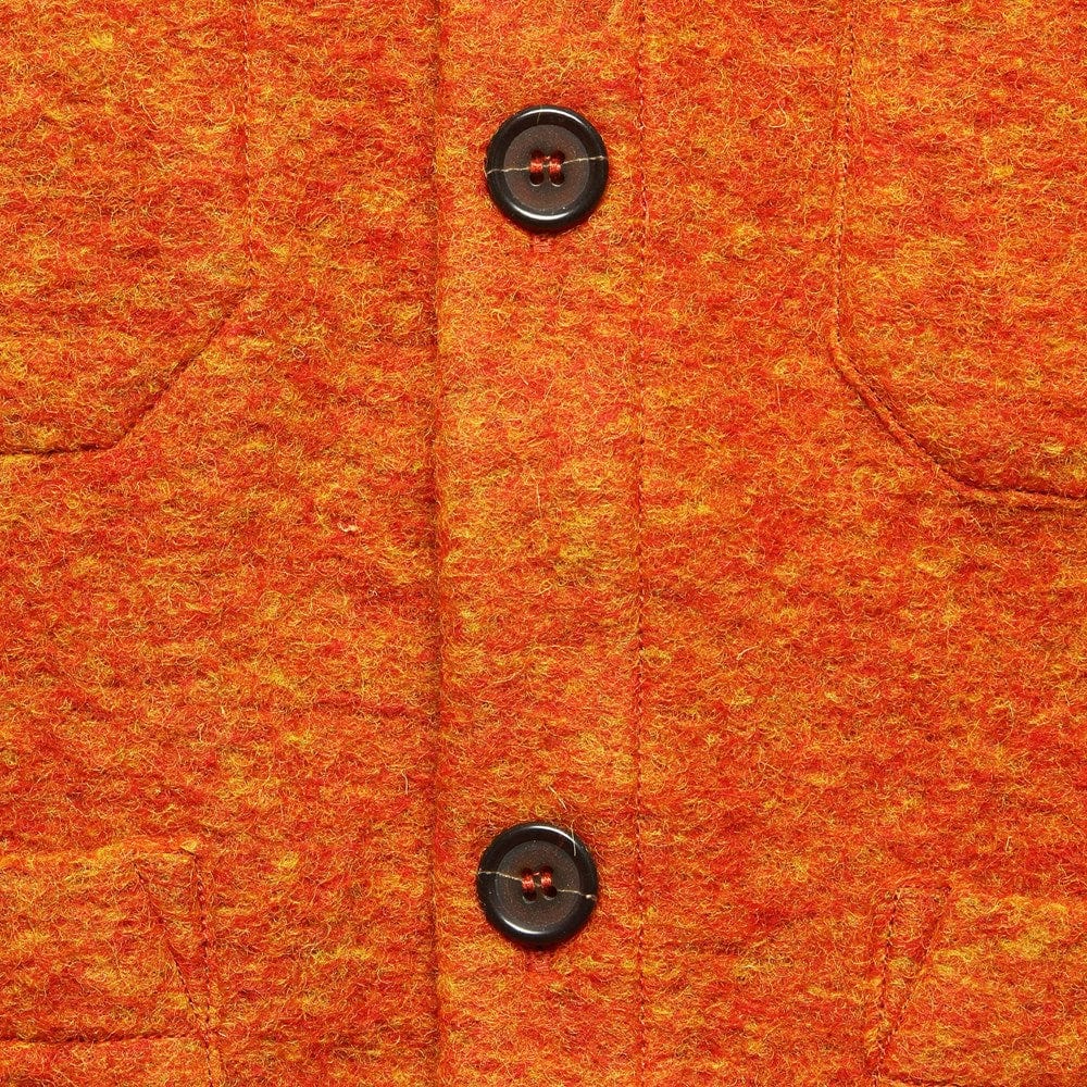 Wool Fleece Cardigan - Orange - Universal Works - STAG Provisions - Tops - Sweater