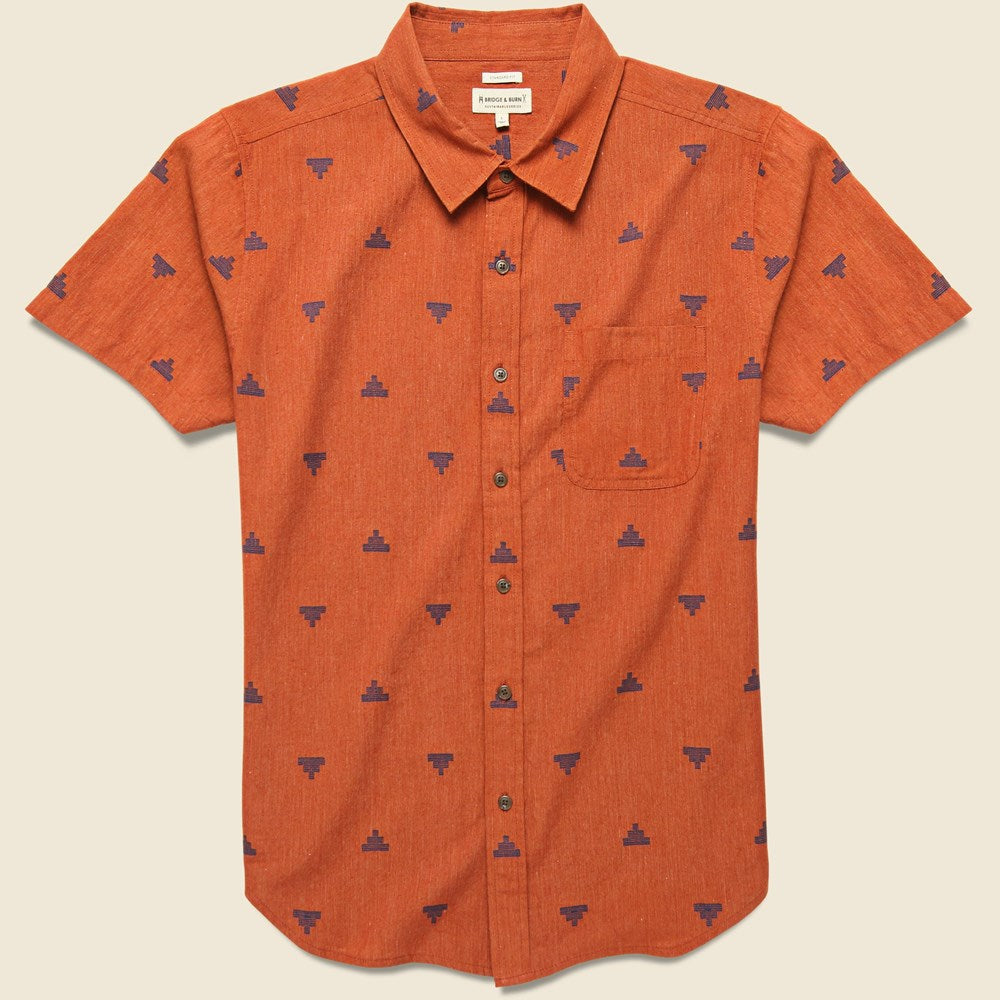Malcom Shirt - Rust Fil Coupe Pyramids - Bridge & Burn - STAG Provisions - Tops - S/S Woven - Other Pattern