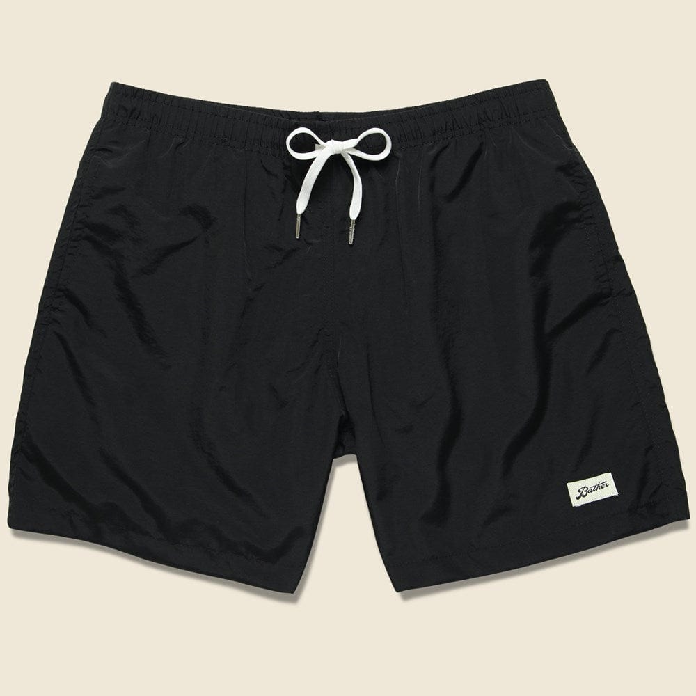 5.5" Solid Swim Trunks - Black