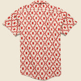 White Machu Terry Shirt - White/Red - OAS - STAG Provisions - Tops - S/S Knit
