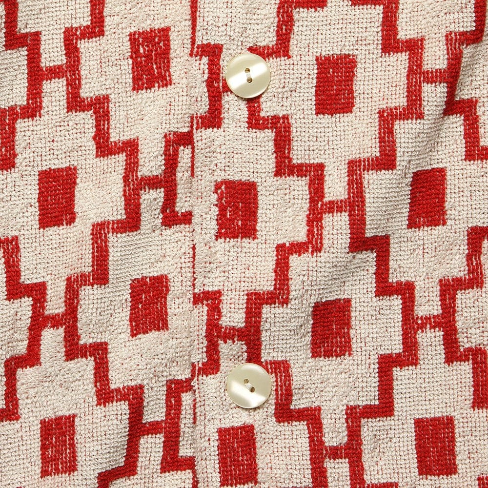 
                          White Machu Terry Shirt - White/Red - OAS - STAG Provisions - Tops - S/S Knit
                        