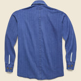 Herringbone Denim Travail Shirt Jacket - Washed Indigo - Universal Works - STAG Provisions - Outerwear - Shirt Jacket