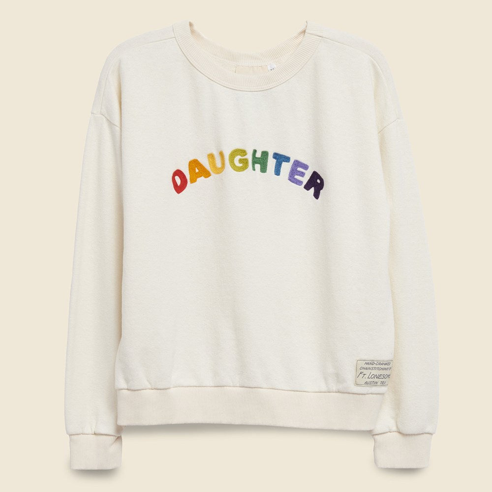 Fort Lonesome DAUGHTER Sweatshirt - White/Rainbow