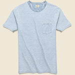 Indigo Pocket Tee - Azure Stream Stripe - Faherty - STAG Provisions - Tops - S/S Tee
