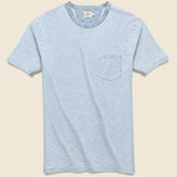 Indigo Pocket Tee - Azure Stream Stripe - Faherty - STAG Provisions - Tops - S/S Tee