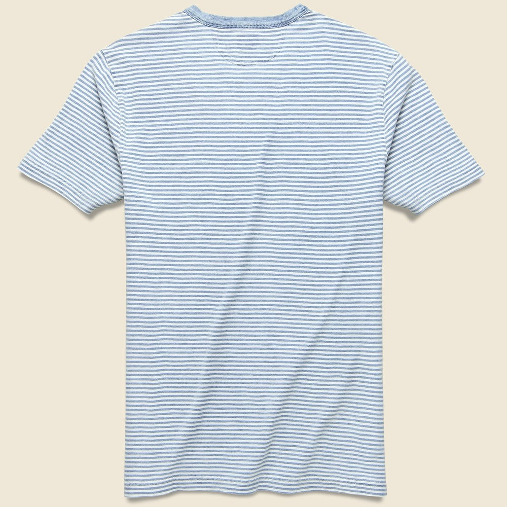 
                          Indigo Pocket Tee - Azure Stream Stripe - Faherty - STAG Provisions - Tops - S/S Tee
                        