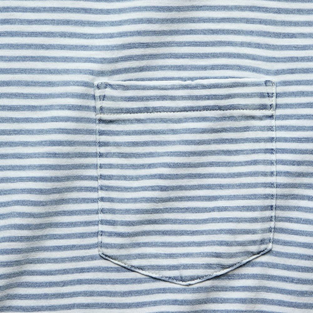 Indigo Pocket Tee - Azure Stream Stripe - Faherty - STAG Provisions - Tops - S/S Tee
