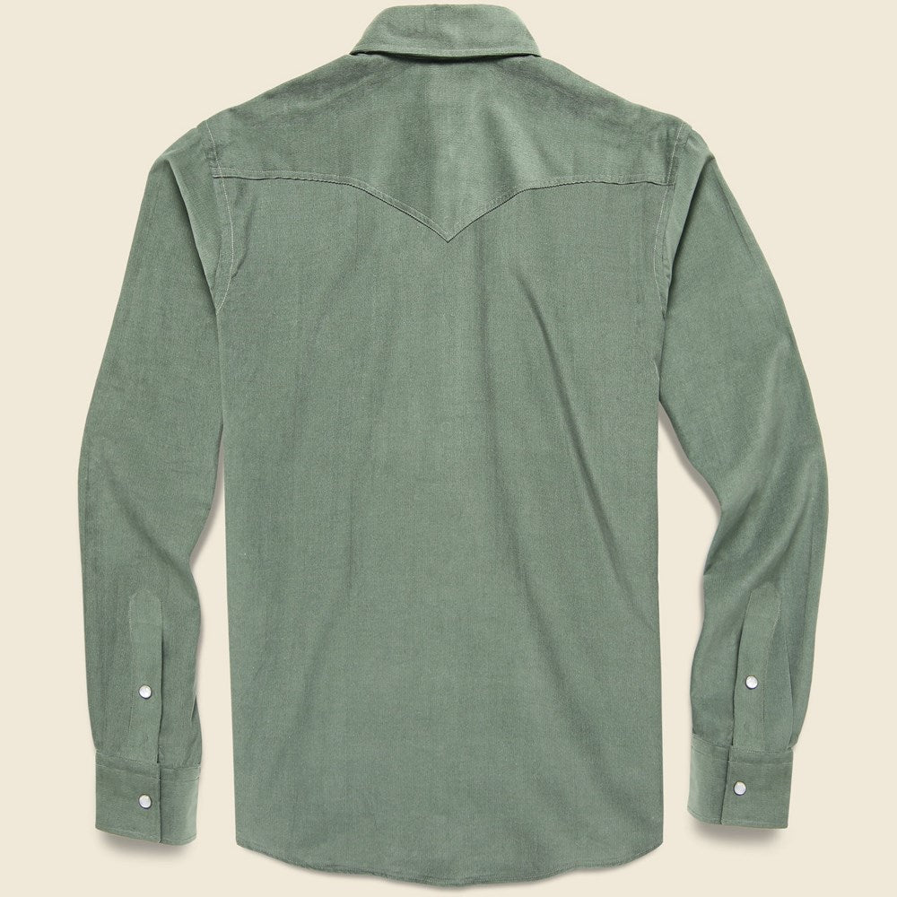 
                          Micro Corduroy Western Shirt - Green - Hamilton Shirt Co. - STAG Provisions - Tops - L/S Woven - Corduroy
                        