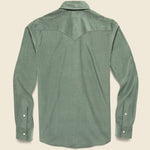 Micro Corduroy Western Shirt - Green - Hamilton Shirt Co. - STAG Provisions - Tops - L/S Woven - Corduroy