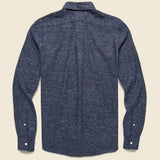 Donegal Herringbone Shirt - Navy - Hamilton Shirt Co. - STAG Provisions - Tops - L/S Woven - Other Pattern