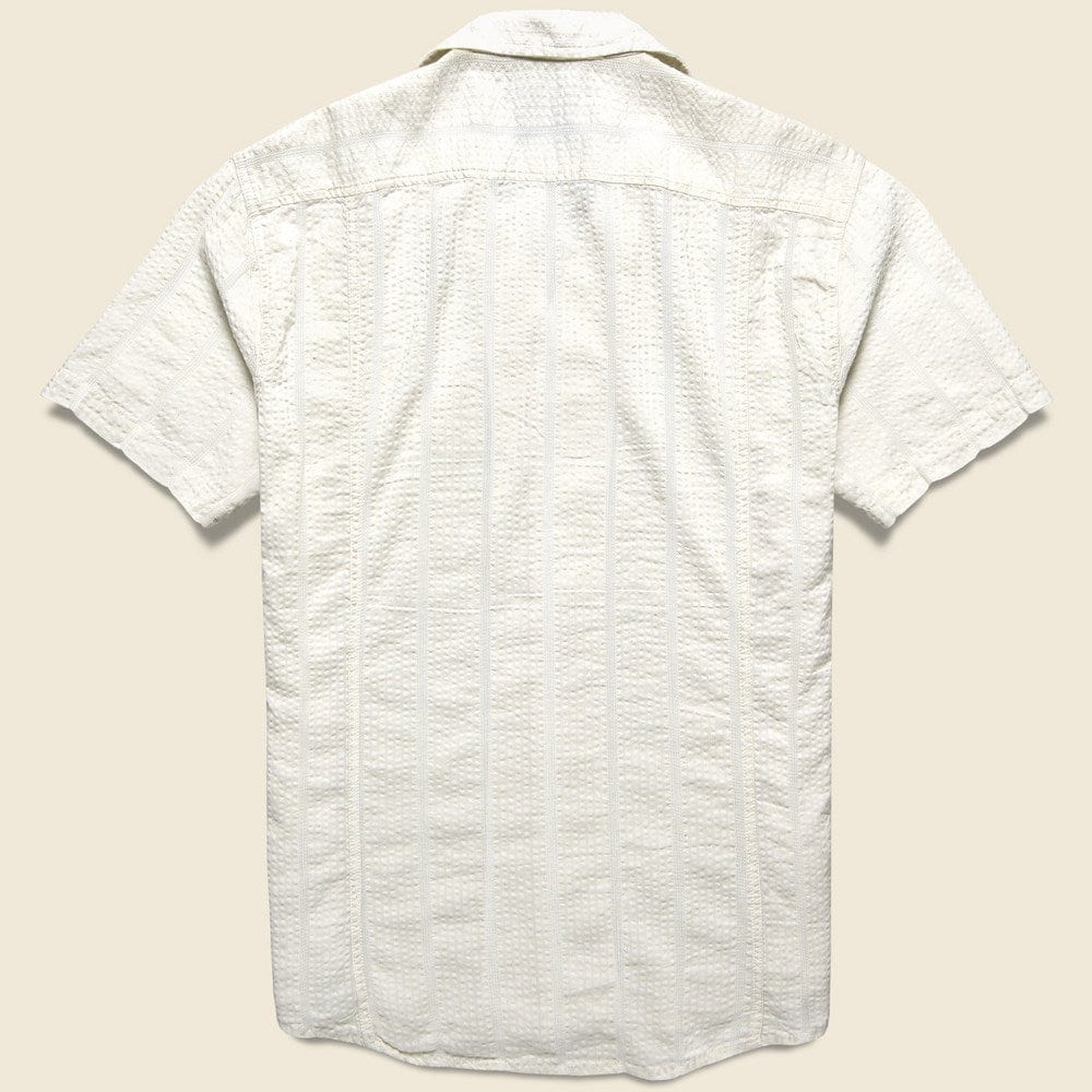 
                          Striped Seersucker Shirt - White - Corridor - STAG Provisions - Tops - S/S Woven - Other Pattern
                        