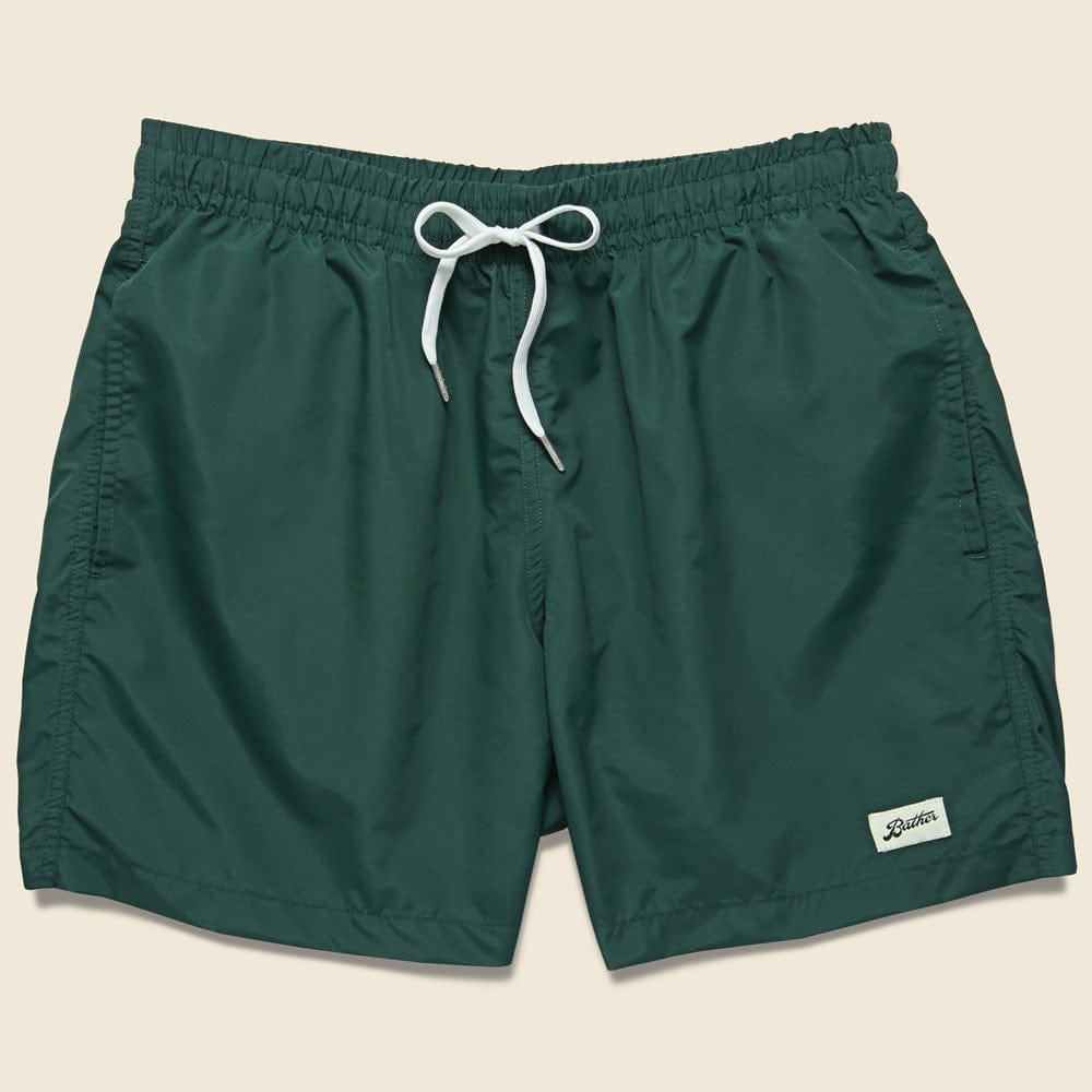 5.5" Solid Swim Trunks - Pine