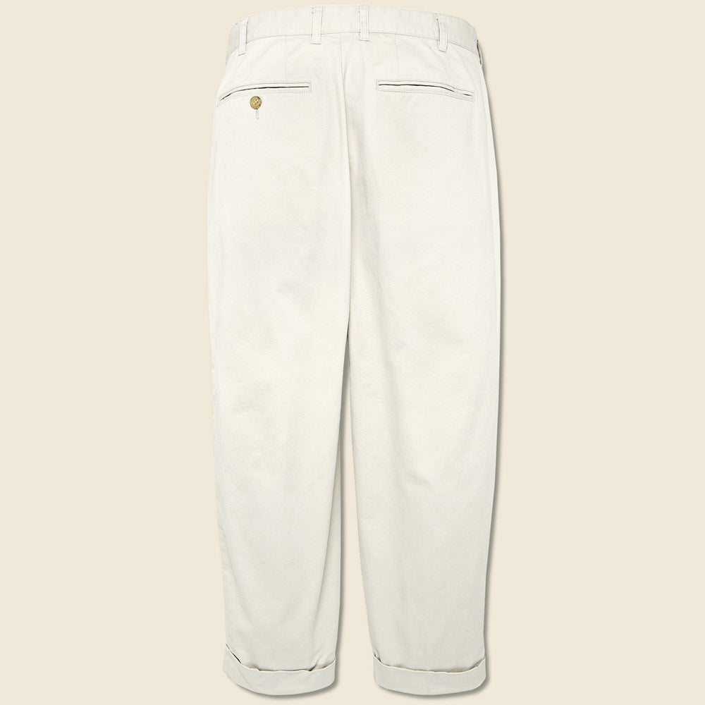 2 Pleats Twill Pant - Cement - BEAMS+ - STAG Provisions - Pants - Twill