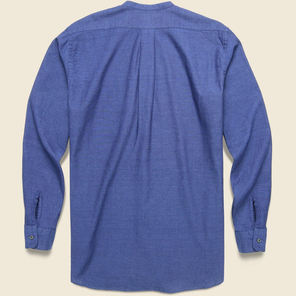 Band Collar Chambray Shirt - Indigo - BEAMS+ - STAG Provisions - Tops - L/S Woven - Solid