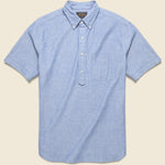 Pullover Short Sleeve Chambray Shirt - Blue - BEAMS+ - STAG Provisions - Tops - S/S Woven - Solid