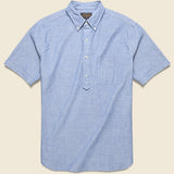 Pullover Short Sleeve Chambray Shirt - Blue - BEAMS+ - STAG Provisions - Tops - S/S Woven - Solid