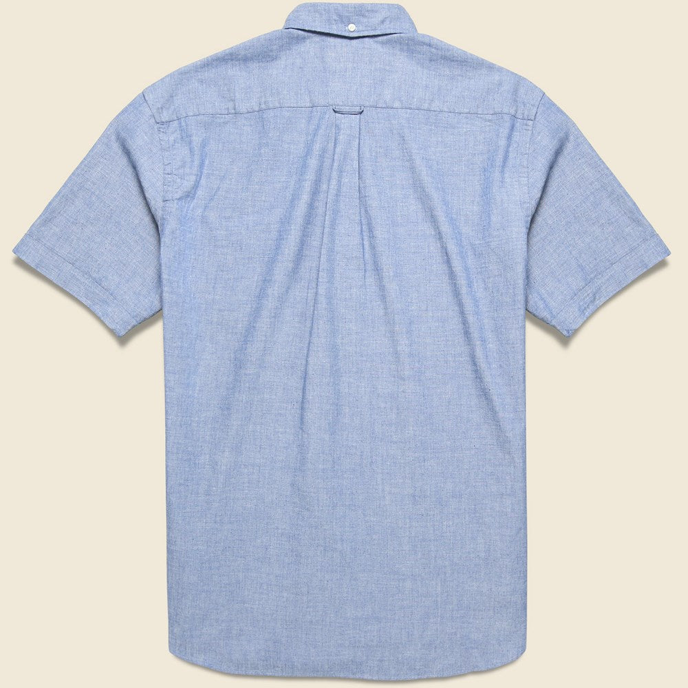 
                          Pullover Short Sleeve Chambray Shirt - Blue - BEAMS+ - STAG Provisions - Tops - S/S Woven - Solid
                        