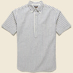 Pullover Short Sleeve Seersucker Shirt - Indigo Stripe - BEAMS+ - STAG Provisions - Tops - S/S Woven - Stripe
