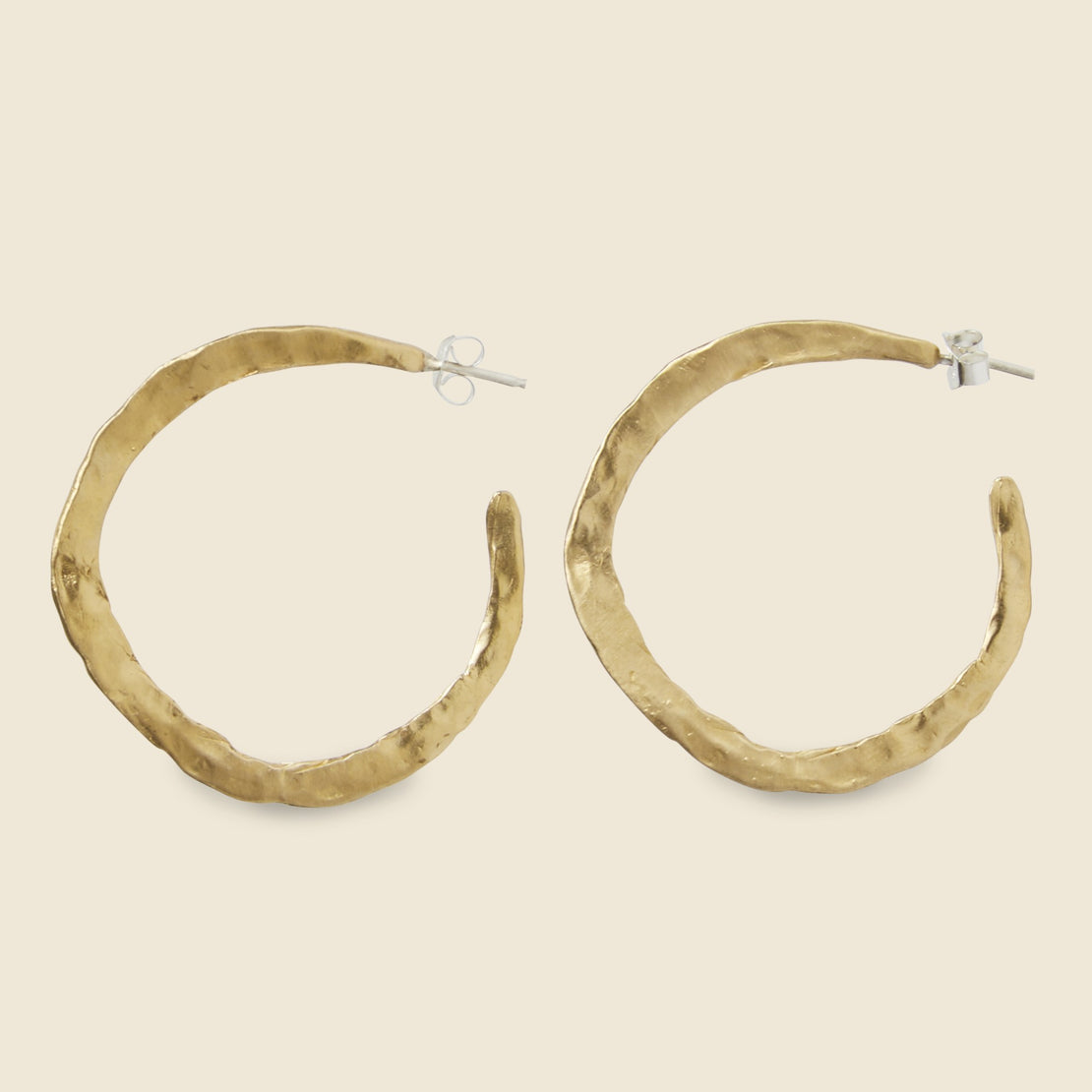 8.6.4 Design Hammered Hoop Earrings - Brass