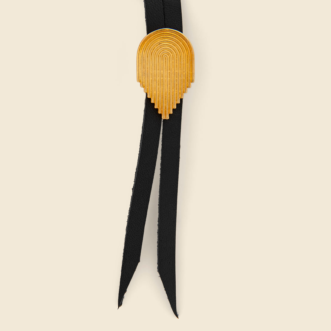 Geometric Curve Bolo Tie - Black/Brass - 8.6.4 Design - STAG Provisions - W - Accessories - Necklace