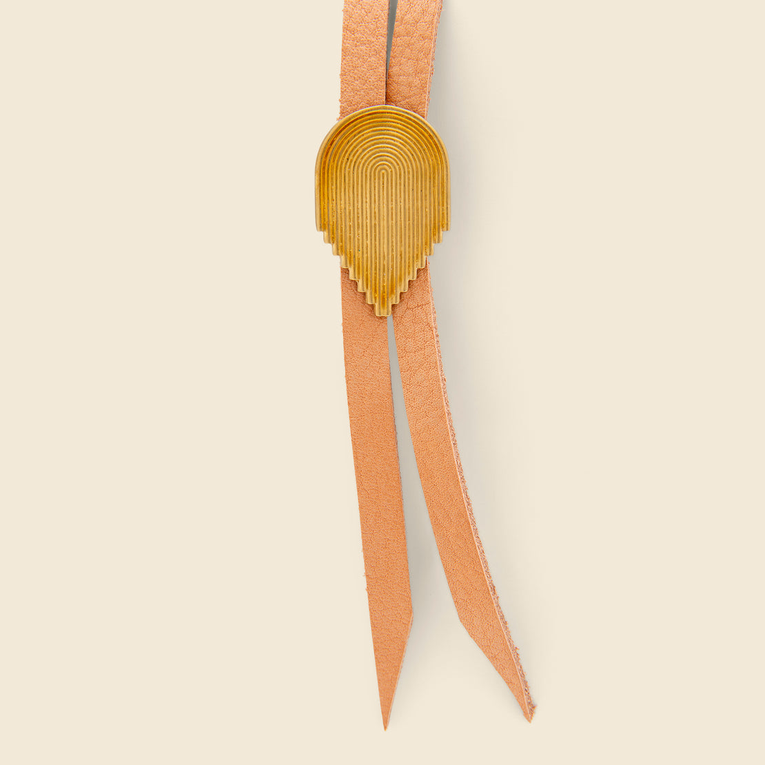 Geometric Curve Bolo Tie -Natural/Brass - 8.6.4 Design - STAG Provisions - W - Accessories - Necklace