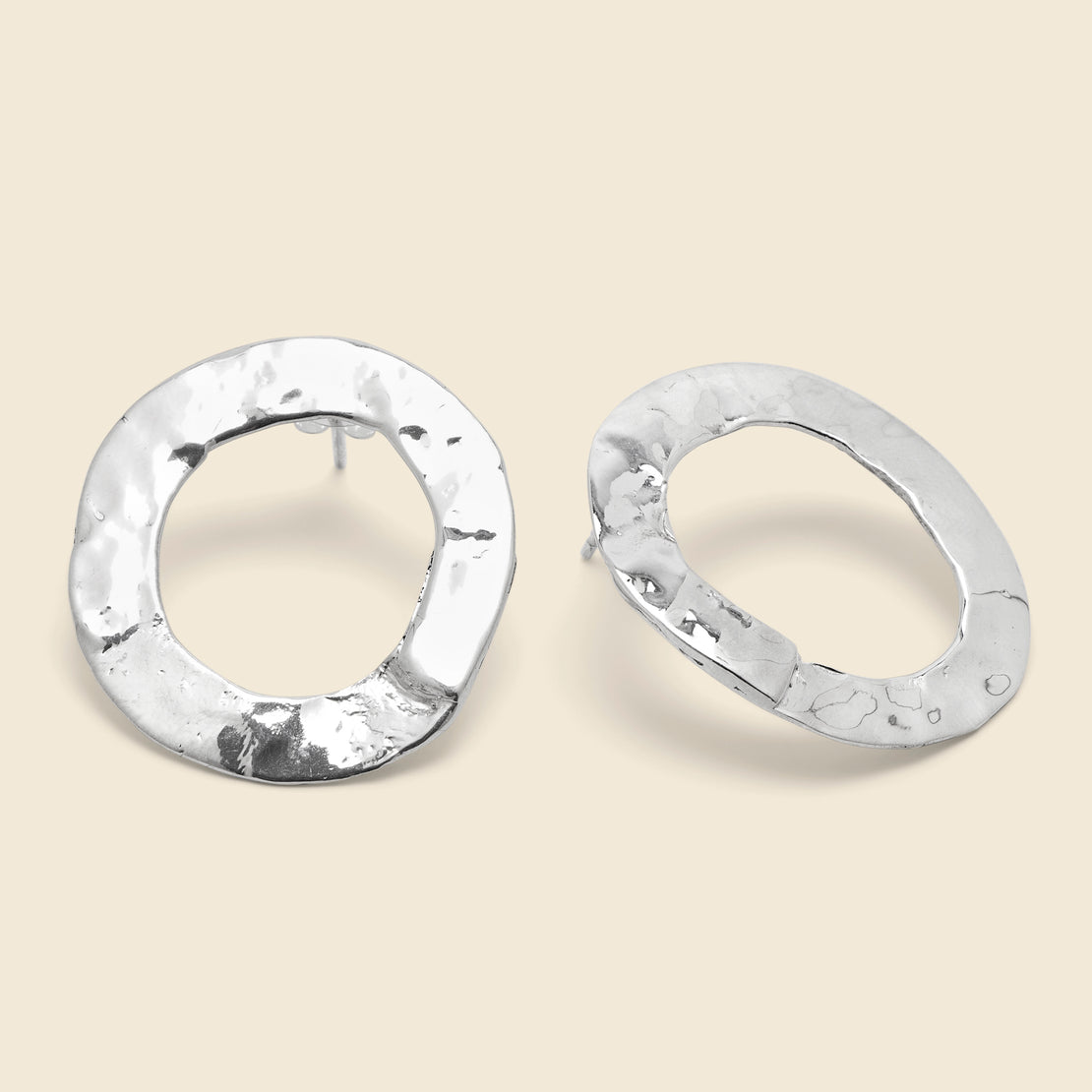 8.6.4 Design Open Circle Stud Earrings - Sterling Silver