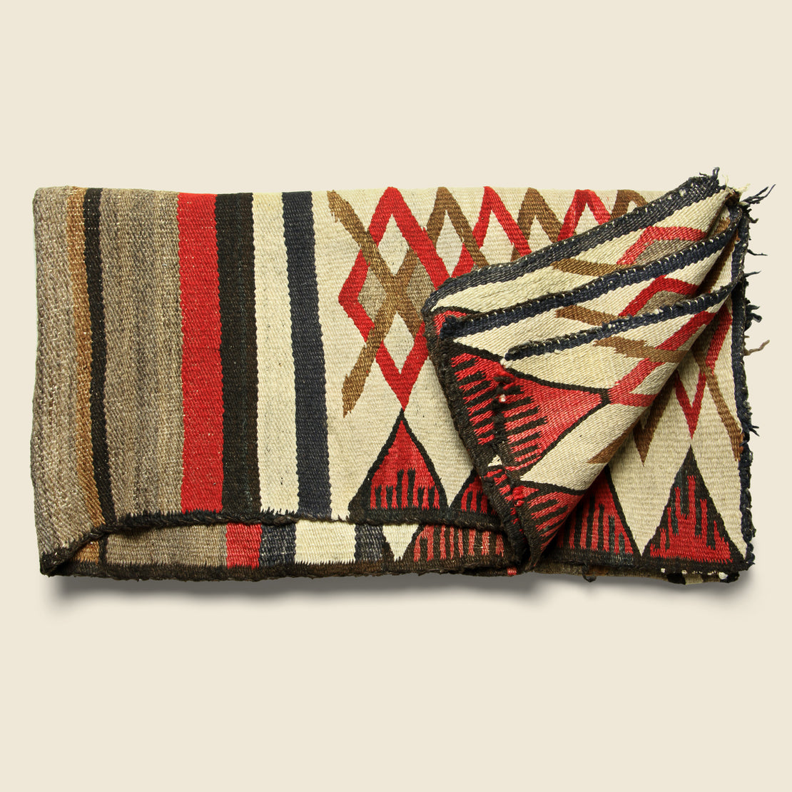 Patchwork Navajo Rug - Brown/Red/Cream/Black - Vintage - STAG Provisions - One & Done - Blankets & Textiles