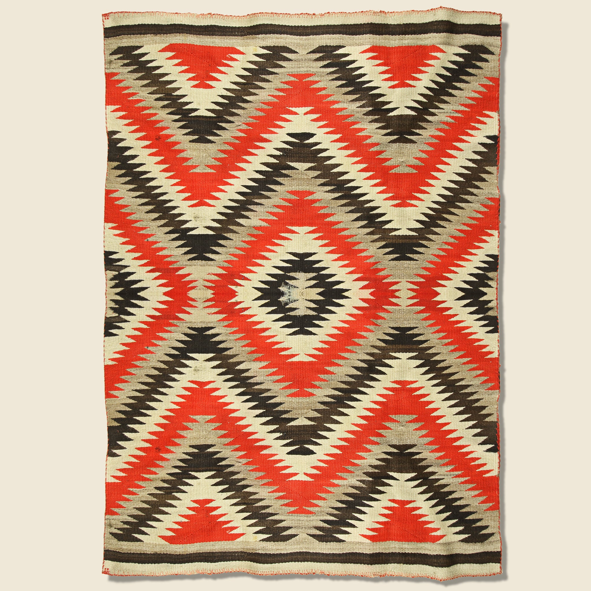 Hand-Woven Navajo Wool Rug - Red/Black/Grey/Cream - Vintage - STAG Provisions - One & Done - Blankets & Textiles